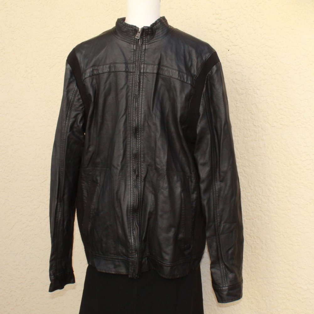 BKE BLACK FAUX LEATHER JACKET